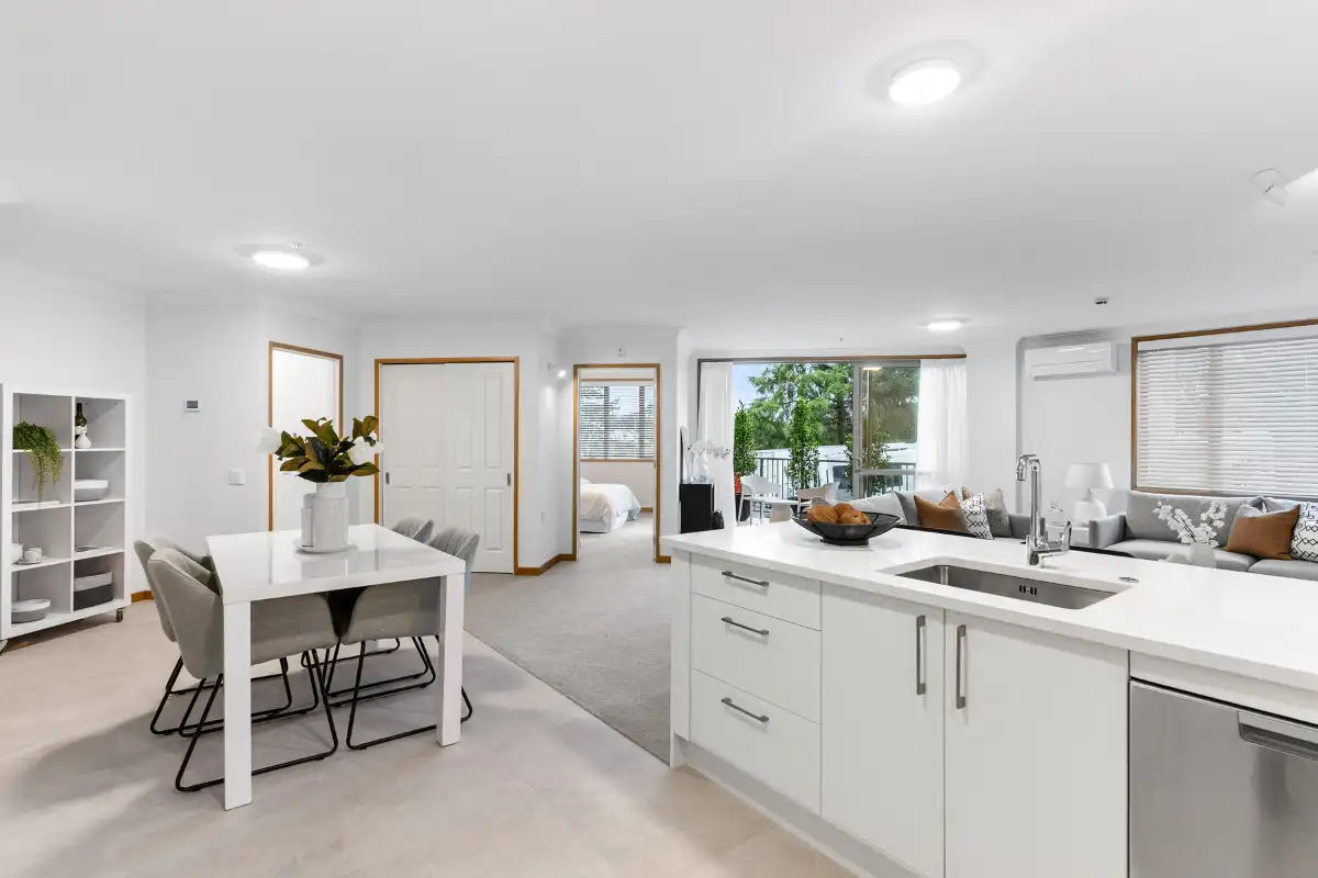 Fairview lifestyle village two bedroom apartment kitchen to lounge copy